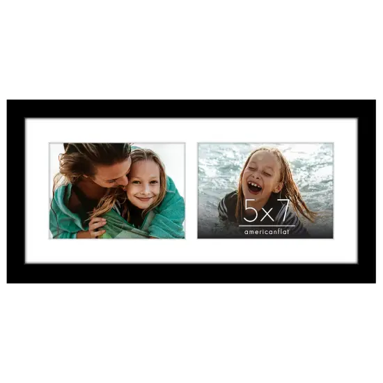Americanflat 7x16 Collage Picture Frame - Fits Two 5x7 Photos or One 7x16 Picture {1}