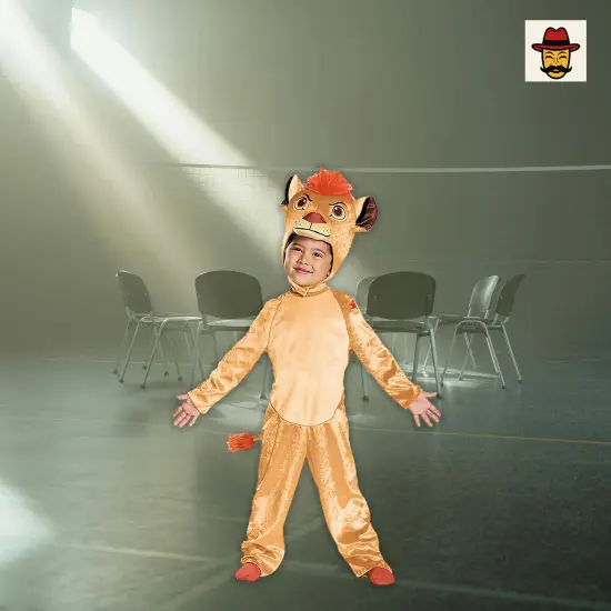 Kids Classic Disney Lion Guard Kion Costume Plush Jumpsuit Tail Headpiece {1}