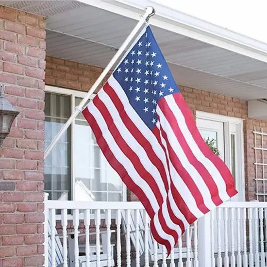 Tangle Free Spinning Flag Pole Aluminum 6FT Two Piece Design Durable Rust Free Silver gray {4}