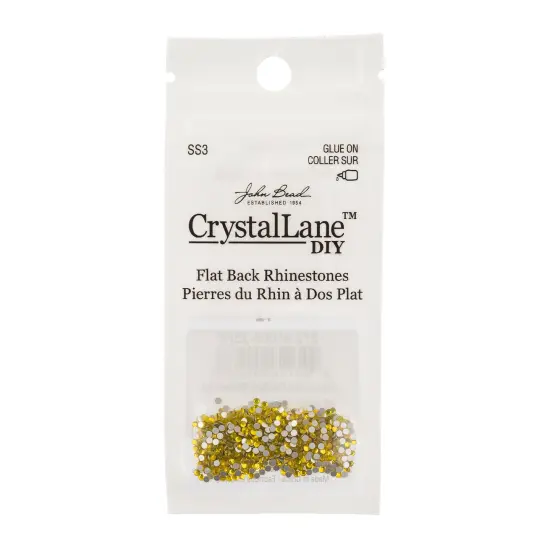 Crystal Lane DIY SS3 Glass Flatback Rhinestones, 1440pcs Citrine720pcs {3}