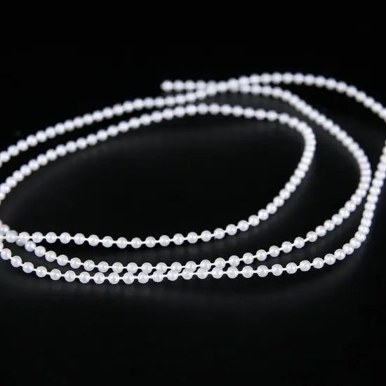 White Pearl Garland Strand,2.5mm Crystal Beads Faux Bead Spool Rope for Wedding Party Decoration {2}