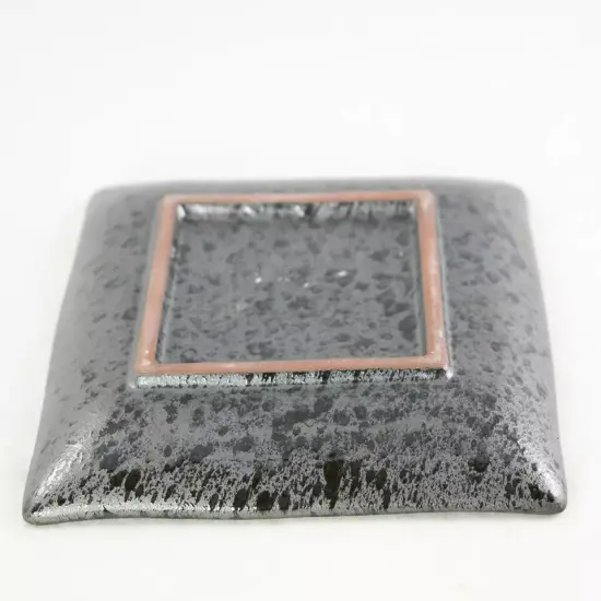 Square Ceramic Humidity Tray for Bonsai Tree 5.25"x 5.25"x 0.75" - Black Stain {2}