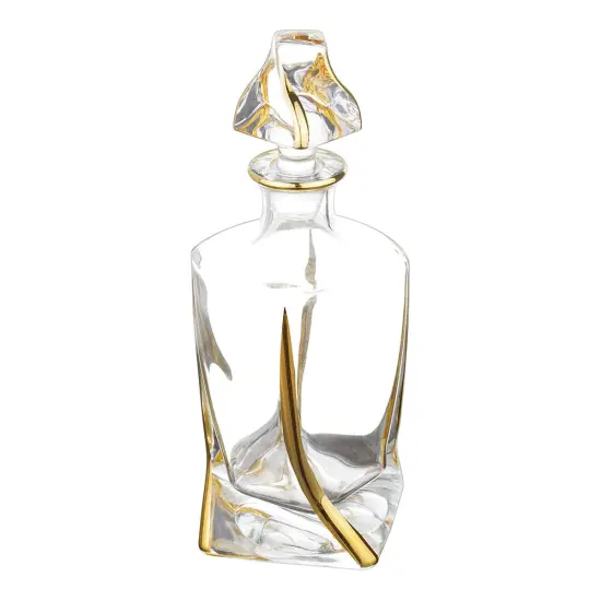 Abstract Designed Crystal Decanter with 6 Cups Set {2}