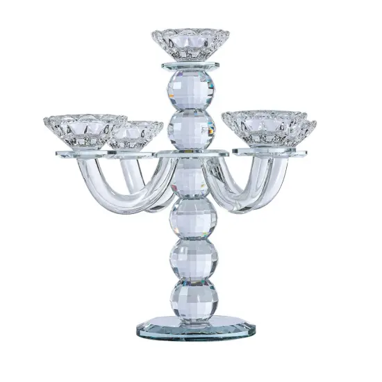 Round Crystal Candelabra 5 Arms {1}