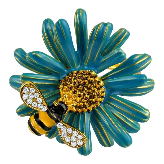 Bee Metal Napkin Rings Ivory {4}