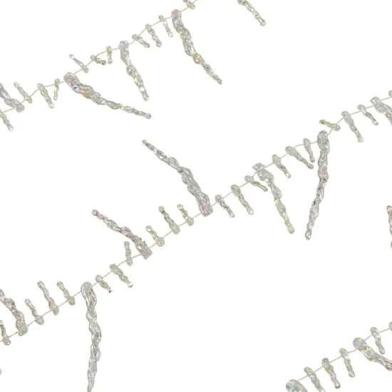 Northlight Clear Iridescent Icicle Beaded Artificial Christmas Garland - 8' x 2.5" {4}