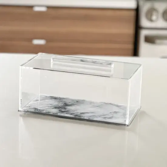 Lucite Smoke Pearl Rectangular Cake Dome {3}