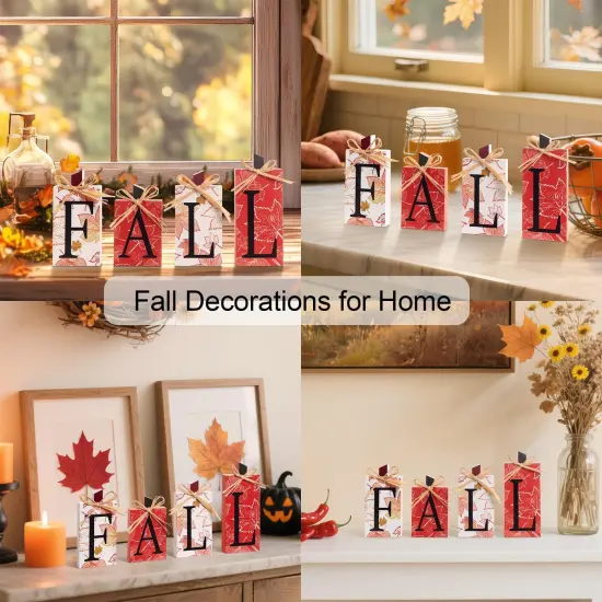 Wooden Signs Table Fall Decor {4}