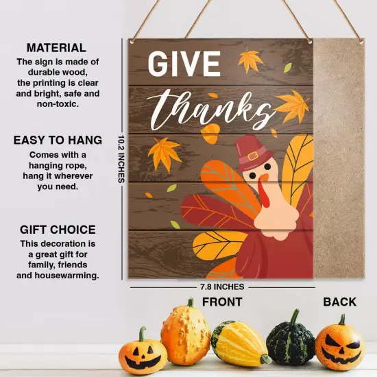 Fall Hanging Sign Wall Art Decor - 7.8&times;10.2 Inches {2}