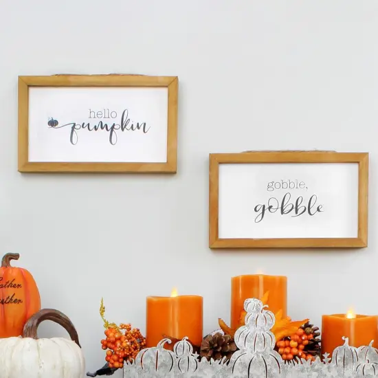 Set of 2 Fall Theme Wood Signs Wall Decor(8.5 x 5 inches) {2}