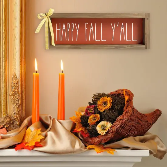 Happy Fall Wooden Yall Sign Tabletop Decorations {3}