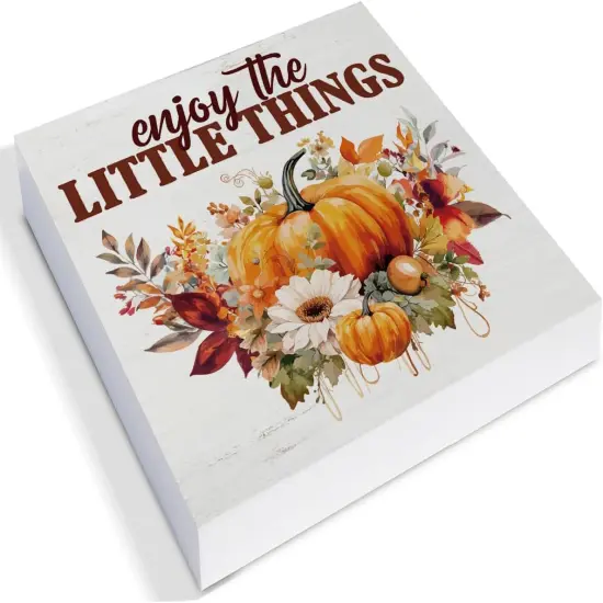 Pumpkin Wood Plaque Block Sign Fall Decor {2}