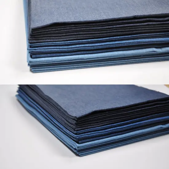Indigo Light Denim 4.8OZ Fat Quarter 6pcs 18"X22" 100% Cotton Solid Fabric {6}