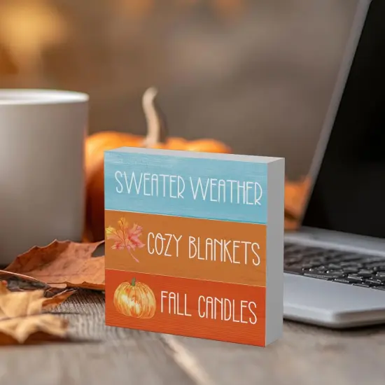 Farmhouse Retro Fall Tabletop Decorations 5 x 5 Inches {4}