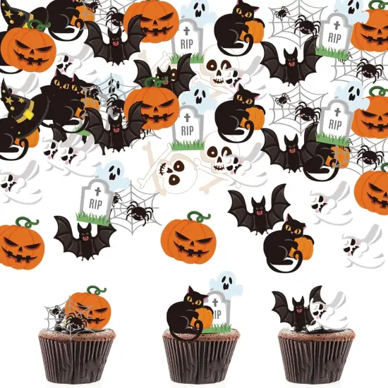 40Pcs Halloween Cupcake Toppers Picks {1}