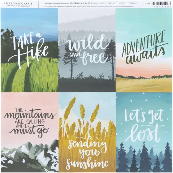 American Crafts Vacation Single-Sided Cardstock 12"X12"-Wise Words {1}