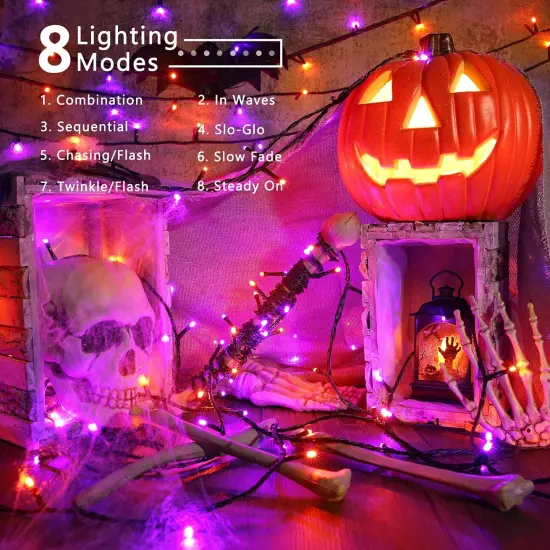 98.42ft Orange & Purple Halloween Lights {3}