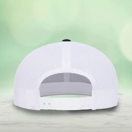 1 Count Retro High Profile Trucker Cap with Snapback Closure and Flat Bill Design Charcoal {6}