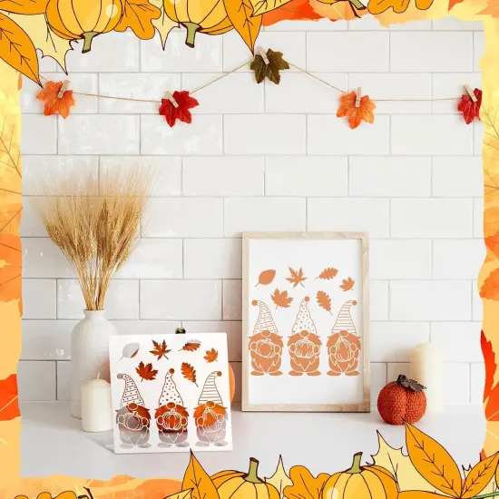 14 Pieces Fall Pumpkin Stencils for Doormat Painting Hello Pumpkin Welcome {6}