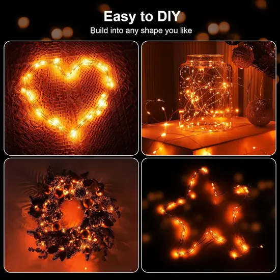 1 Pack Orange String Lights - 16.4FT, 50 LEDs (Battery Operated) {3}