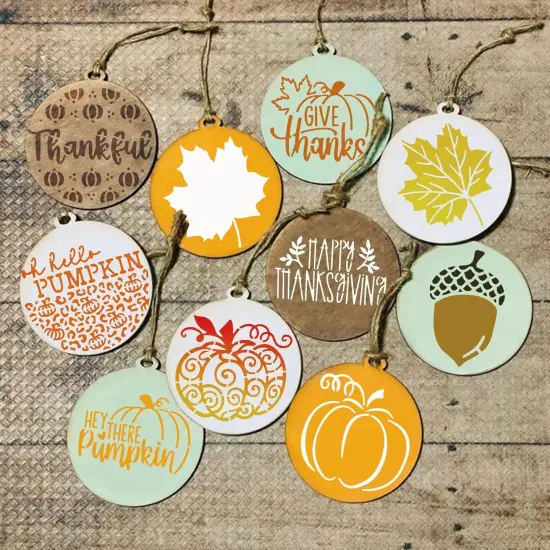 (60pcs, 3in) - Fall Stencils: Autumn & Thanksgiving Designs for Wood Crafts {4}