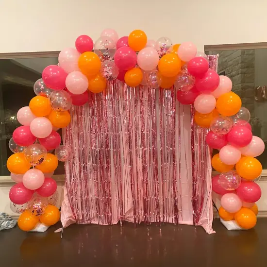 Pink and Orange Latex Balloons {3}