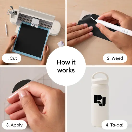 Cricut Matte Value Permanent Vinyl Roll, 12 in x 10 ft, Black {4}