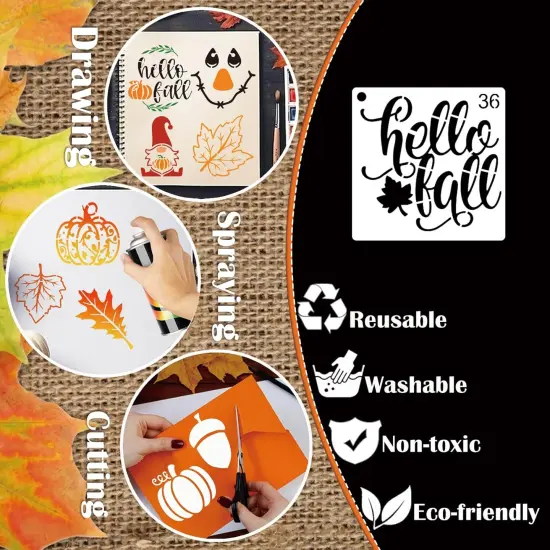 Small Stencils for Painting on Wood Reusable, 3 Inch Reusable Stencil {5}