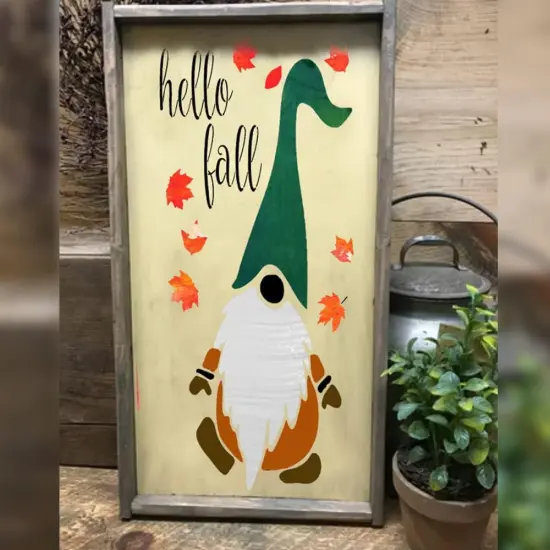 Gnome Stencils Reusable - Large Stencils for Painting on Wood (Gnome Fall) {4}