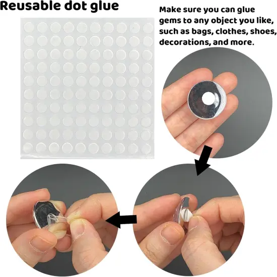 120 Pcs Rhinestone Jewels for Crafting Stick-On Gems {2}