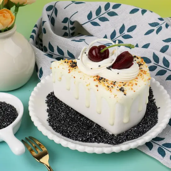 Black Sanding Sugar Sprinkles, 4.6 oz Edible Sparkling Sugar Crystals {2}