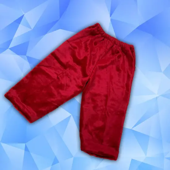 Majestic Santa Pants in Deluxe Burgundy Plush with Elastic Waist and Side Pockets {2}