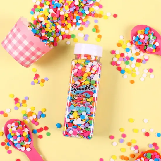Edible Confetti Sprinkles for Cake Decorating - Round Rainbow {5}
