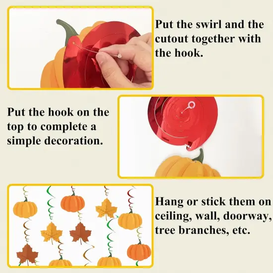 Fall Pumpkin and Maple Leaf Hanging Swirls {3}