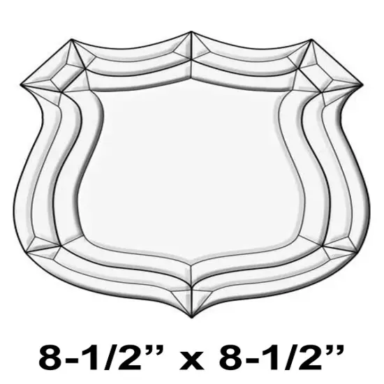8-1/2" x 8-1/2" Exquisite Clear Glass Police Badge Bevel Cluster EC236 {2}