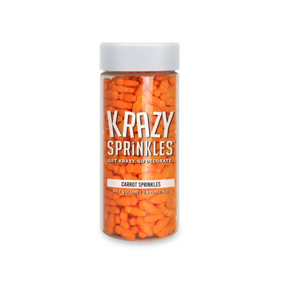 Krazy Sprinkles - Carrots (1/2 Cup, 1x Jar) for Cakes, Ice Cream & Cookies {4}