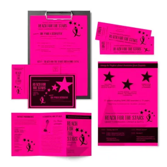 Astrobrights 8 1/2" x 11" 65# Cover Sheets Ream of 250 Fireball fuschia {3}