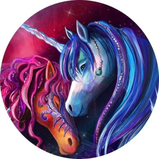 Unicorn Crystal Garden Ceramic Car Coaster Set 2.56" (2 Pack) {1}