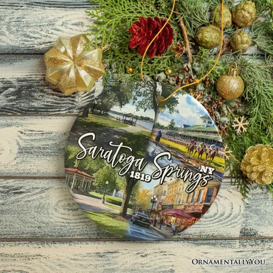Saratoga Springs Christmas Ornament, New York Spa City and Health Resort Souvenir {6}