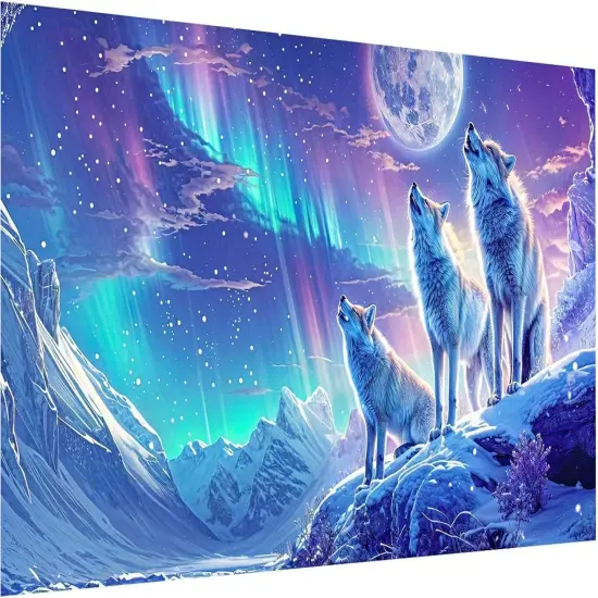 5D Wolf Diamond Art Kits {1}