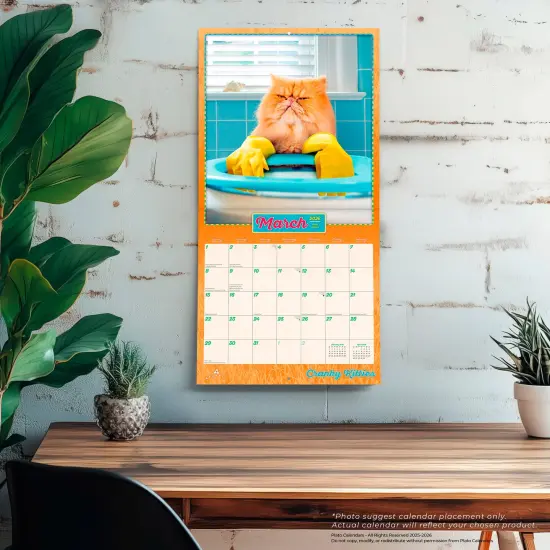 Avanti Cranky Kitties OFFICIAL | 2026 12 x 24 Inch (Hanging) Monthly Square Wall Calendar {5}