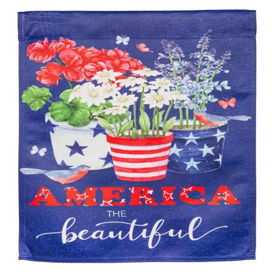 America The Beautiful Patriotic Garden Flag 2 Sided {1}