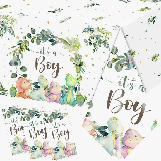 3pcs Dinosaur Baby Shower Tablecloth {1}
