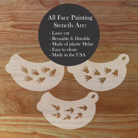 Dinosaur Tracks Face Painting Stencil Set | Perfect for Face Painting, Temporary Tattoos, Birthday Party | Designer Stencils | {2}
