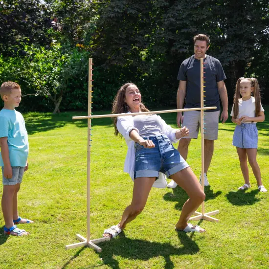 Grasshopper Games: Limbo - Classic Game, Wood Set, Test Flexibility & Balance, In-Outdoor Play, Travel Bag, Party & Backyard Activity, Family Age 3+ {4}