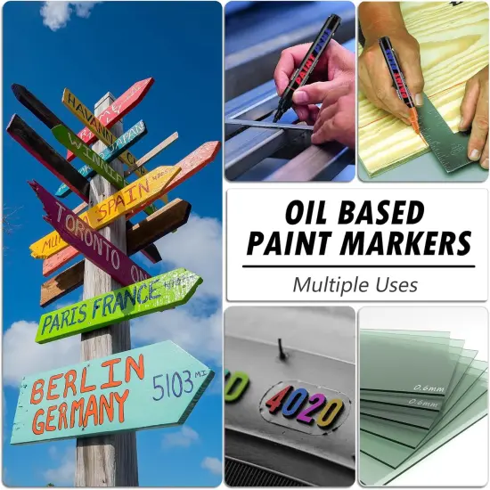 Brown Paint Pens Paint Markers - 12 Pack Permanent Quick Dry Waterproof Marker Pens for Rocks Wood Fabric Plastic Canvas Glass Mugs Metal Tire Stone {3}