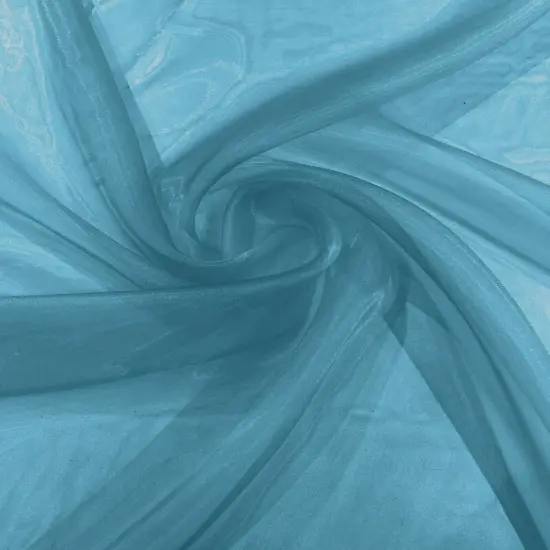 1 Yard Crystal Organza Fabric Sheer Lightweight Textile with Soft Flow for Dresses Linings and Costume Design Teal Blue {1}