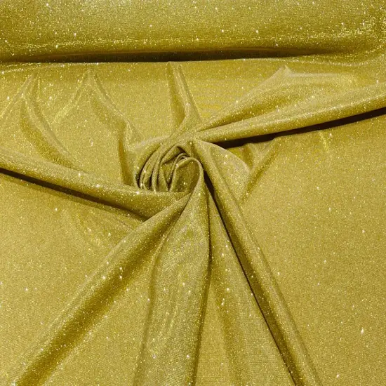 1 Yard Glitter Metallic Lame Knitted Stretch Fabric for Costumes Dancewear Apparel 57/58 Inch Wide Dark Gold {7}