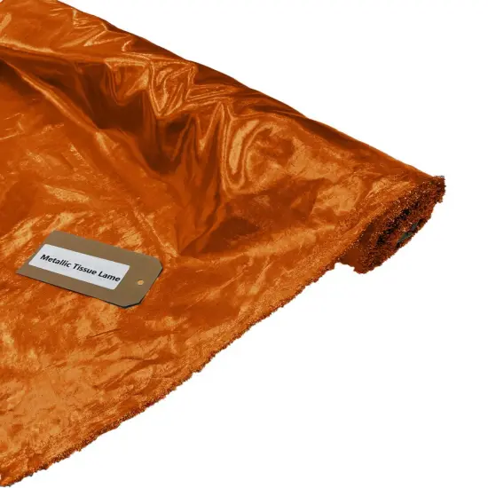 1 Yard Metallic Tissue Lame Fabric Lightweight Shiny Draping Material for Decor and Craft Burnt Orange {1}
