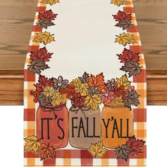 It's Fall Y'all Thanksgiving Fall Table Runner - 3 x 36 Inch {1}